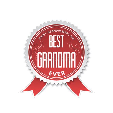 The Best Grandma Badge With Ribbon Vector Illustration Stock Vector