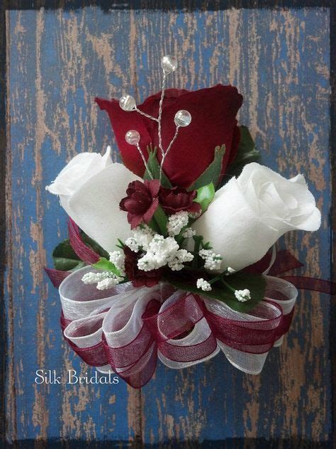 Check spelling or type a new query. Burgundy White Roses pin-on Corsage Wedding Bridal ...