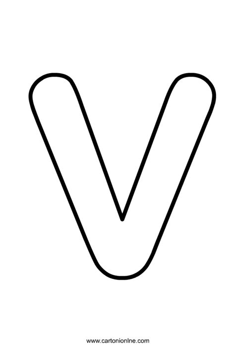 Lowercase Letter V Of The Alphabet Coloring Page