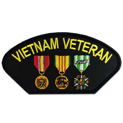 Vietnam Veteran Patch With 3 Medals Graphic Patches