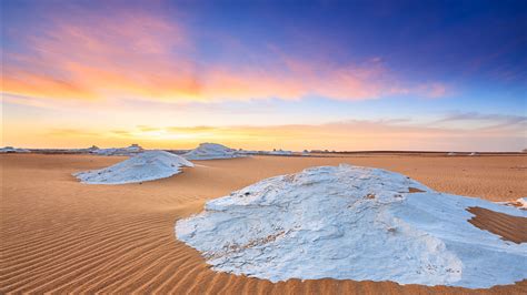 Nature Landscape Sky Clouds Dunes Sand Ripples Sunset Horizon
