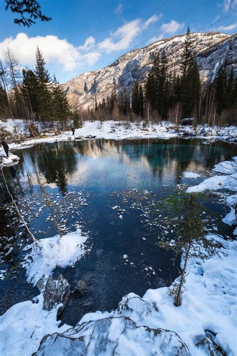 Blue Geyser Lake In Altay Mountains Stock Photo Image Of Nature