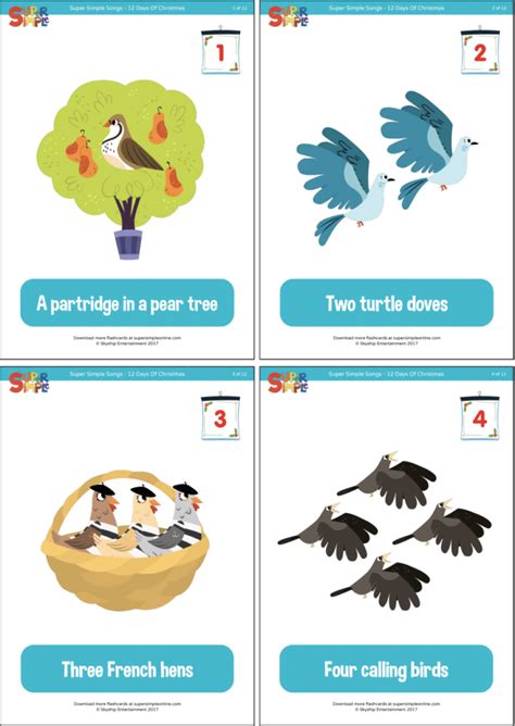 On the eleventh day of christmas my true love sent to me: 12 Days Of Christmas Flashcards - Super Simple