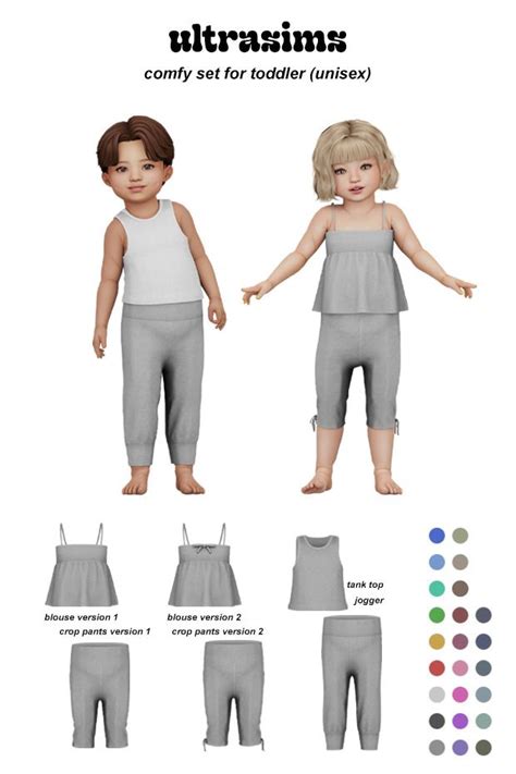Comfy Set For Toddler 6 Items Toddler Cc Sims 4 Sims 4 Toddler