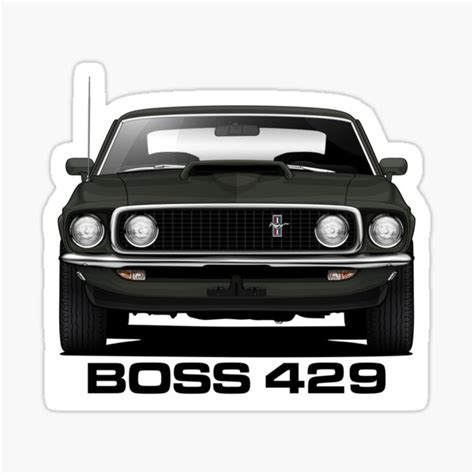 1969 Mustang Boss 429 Sticker For Sale By M Arts Redbubble