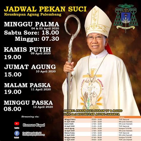 Link teks misa ( pengguna whatsapp android & iphone ) , ketik menu dan kirim mar 20, 2021. Jadwal Misa Pekan Suci Online dengan Uskup Keuskupan Agung Palembang | SESAWI.NET