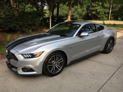 Florida 2017 Mustang Gt Premium Silver Black Racing Stripes 2015