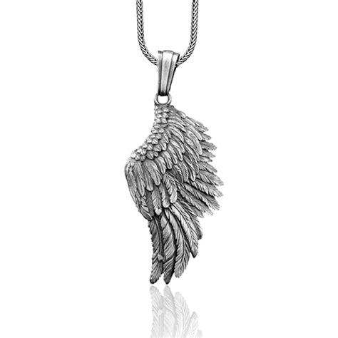 Angel Wing Handmade Silver Necklace Guardian Angel Wing Etsy