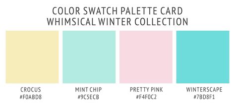 Color Swatch Palette Card With Hex Codes Included A Frosty Winter