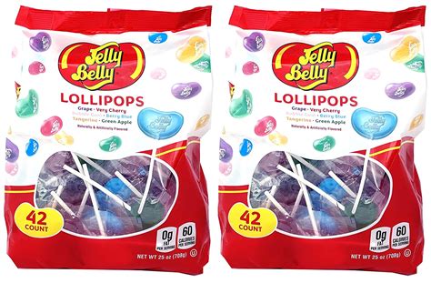 Adams And Brooks Jelly Belly Lollipops 42 Count Pack Of 2