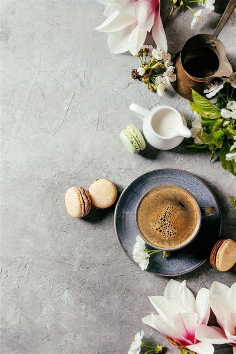 Coffee With Spring Flowers Containing Coffee Flowers And Flower