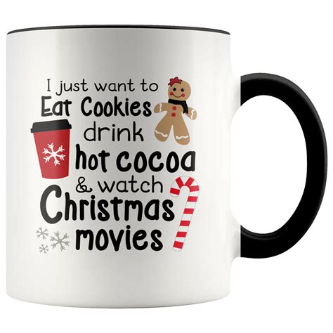 Funny Christmas Coffee Mug Drink Hot Cocoa And Watch Christmas Movies