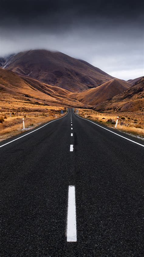 Lindis Pass Wallpaper 4k New Zealand Landscape Empty Road Landscape