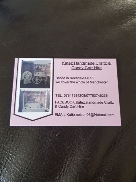 We design, print and finish our products completely in in house. My business card | Candy cart hire, Candy cart, Handmade