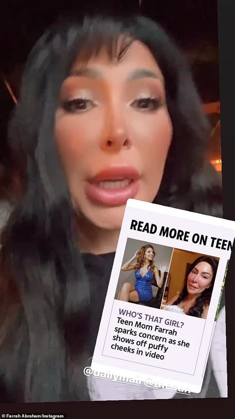 Teen Mom Star Farrah Abraham Explains Why She Has Puffy Cheeks And