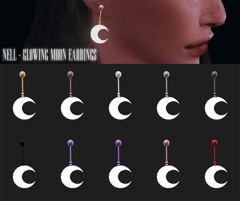 Glowing Moon Earrings Hq Compatible Base Game Compatible 10 Swatches