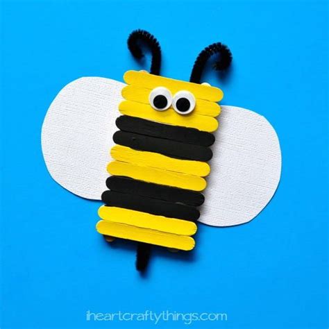 Popsicle Stick Busy Bee Craft Craft Stick Crafts Popsicle Stick
