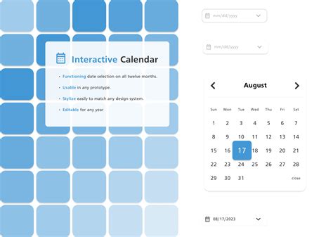 Interactive Calendar Figma Community