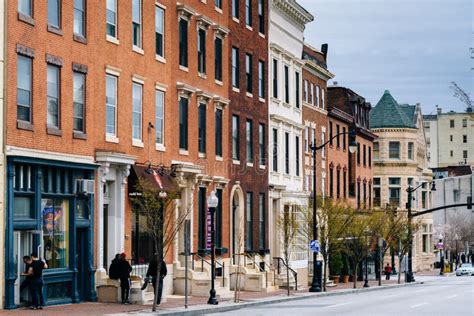 Buildings Along Charles Street In Mount Vernon Baltimore Maryland