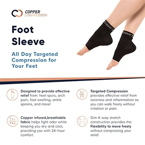 Copper Compression Recovery Foot Sleeves Plantar Fasciitis Support