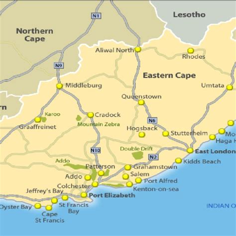 Map Of The Eastern Cape Province Source Download Scientific Diagram
