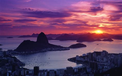 Cityscape Sunset Rio De Janeiro Wallpaper And Background Sunset Sky