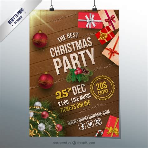 All main elements are editable and customizable. Free Vector | Christmas party cmyk flyer