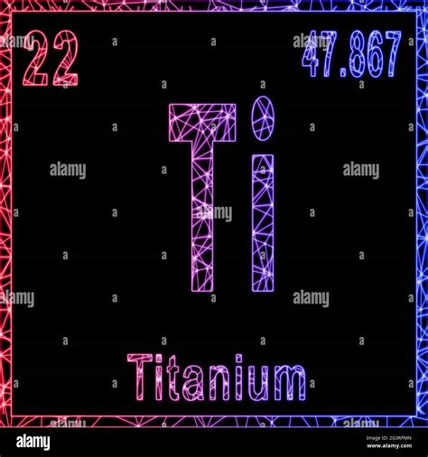 Elemento químico de titanio signo con número atómico y peso atómico