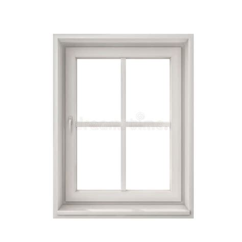 White Window Frame Isolated On White Background Closed One Ad