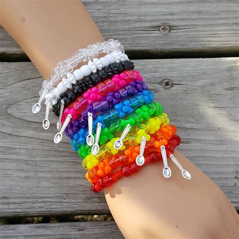 10 Rainbow Mini Spoons Kandi Braceletskandi Singlesrave Etsy In 2020