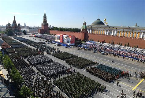 Troops Prepare To Parade Through Red Square As Putin Whips Up Patriotic