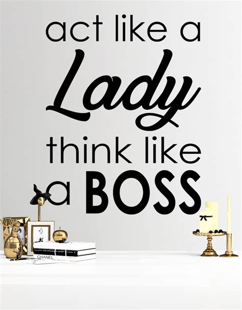 Act Like A Lady Think Like A Boss Motivational Quote Wall Etsy
