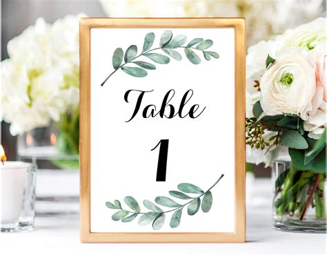 Tropical Table Numbers For Wedding Instant Download Etsy