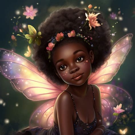 Black Melanin Princess Black Fairy Princess Melanated Black Etsy