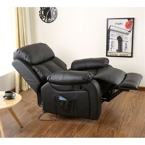 Chester Heated Leather Massage Recliner Chair Sofa Lounge Gaming Home Armchair Ebay