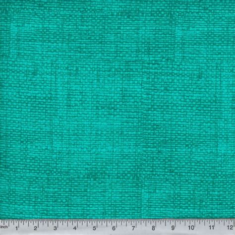 Teal Burlap Look Fabric By The Yard Teal Burlap Cotton Etsy