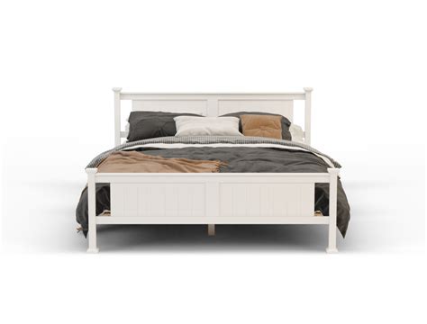 Serena Wooden White Bed Frame — Isaak