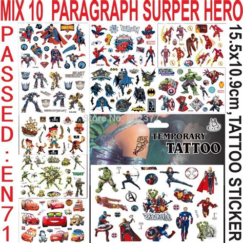 Buy 2016 Spiderman Avengers Tattoo Sex Sticker 10