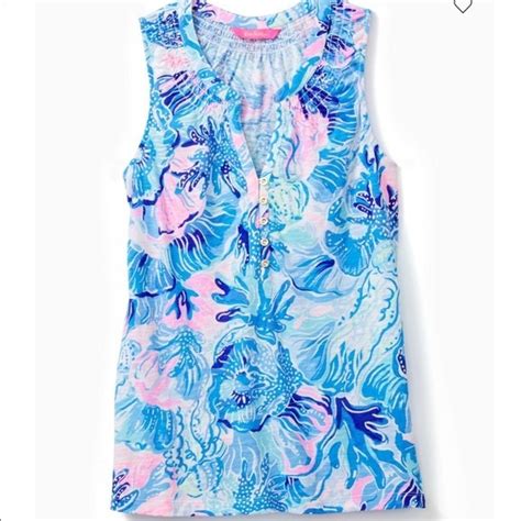 Lilly Pulitzer Tops Lilly Pulitzer Essie Tank Top In Saltwater Blue