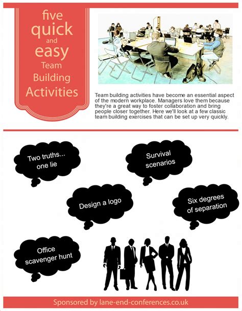 We did not find results for: Five Quick and Easy Team Building Activities | Visual.ly