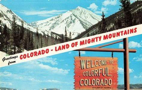Postcard Colorado Land Of Mighty Mountains Ebay Colorado Postcard