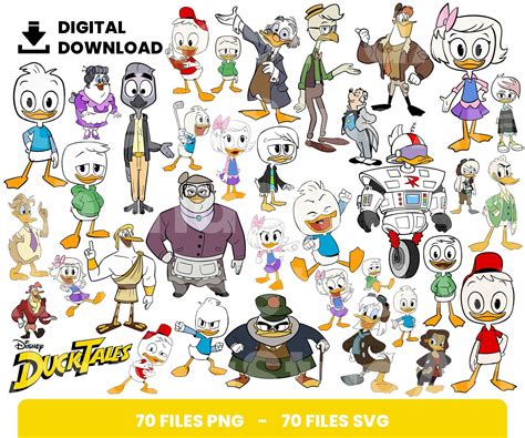 70 Clipart Bundle Layered Svg Duck Tales Svg Duck Bundle Etsy