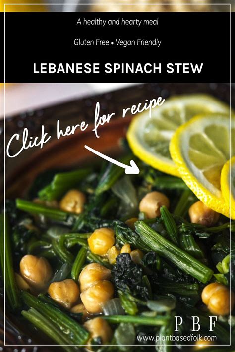 Lebanese Spinach Stew Sabanekh Wa Riz Recipe Spinach Delicious