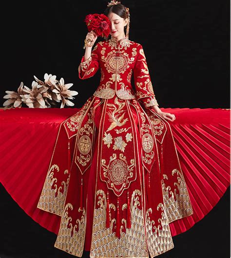 Traditional Chinese Bridal Red Wedding Xiuhe Dress 有凤来仪 Etsy
