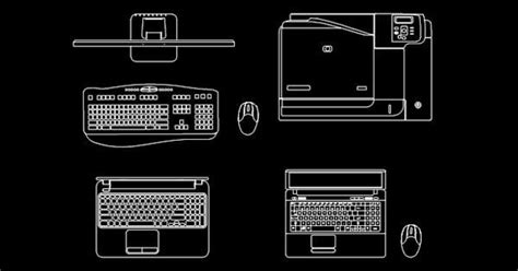 Cad Blocks Laptops Computer Printer Dwg Autocad