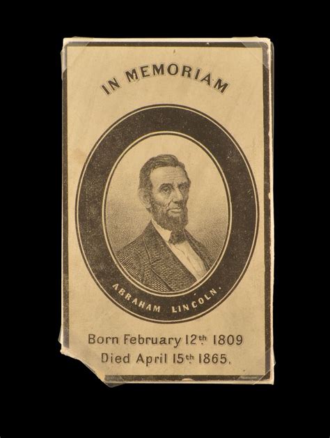 Mourning Card In Memoriam Lincoln Assassination Memoriam Mourning