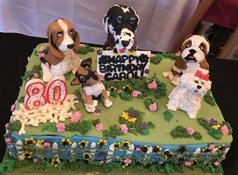 Who Let The Dogs Out Dog Lover Cake For Carol 80th Birthday Cake For