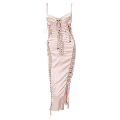 Iconic Dolce And Gabbana Lace Leather And Silk Corset Dress At 1stdibs