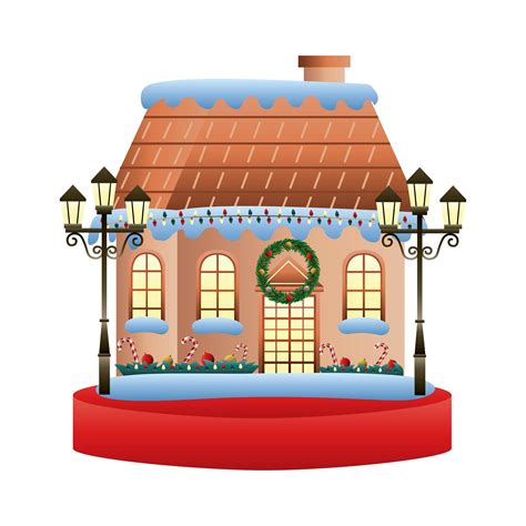 facade of house with christmas decoration 2475101 Vector Art at Vecteezy