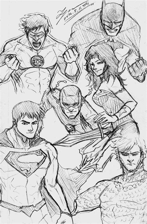 Justice League Sketch By Tryvor On Deviantart